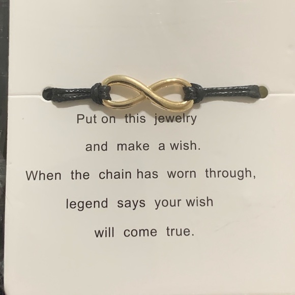 “Desiree” Black Cord Infinity Make a Wish Bracelet - Picture 3 of 4